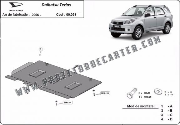  Protetor de caixa de velocidades de aço  Daihatsu Terios