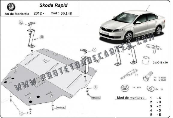 Protetor de Carter de aço Skoda Rapid