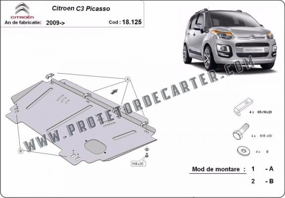 Protetor de Carter de aço Citroen C3 Picasso