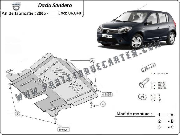 Protetor de Carter de aço Dacia Sandero