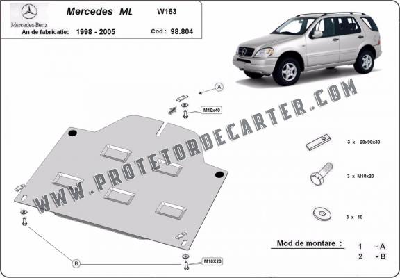  Protetor diferencial de aço  Mercedes ML W163