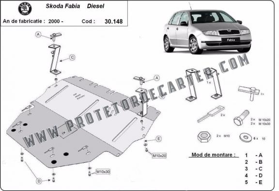 Protetor de Carter de aço Skoda Fabia Diesel