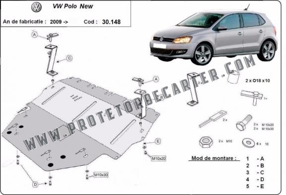 Protetor de Carter de aço Vw Polo (6R) Diesel