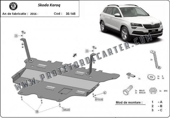 Protetor de Carter de aço Skoda Karoq - manual gearbox