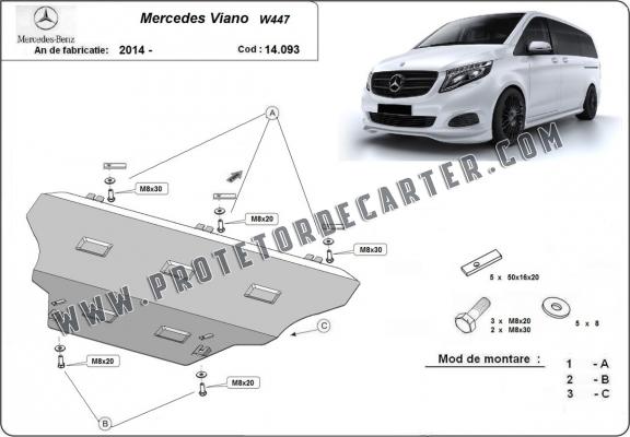 Protetor de Carter de aço Mercedes Viano W447, 4x2, 1.6 D