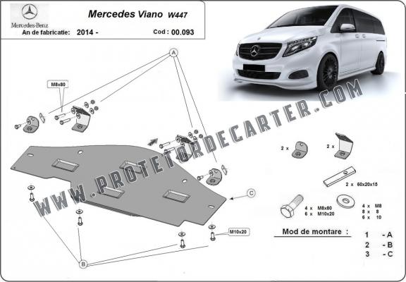 Protetor de Carter de aço the protection of the Stop&Go system Mercedes Viano W447, 4x2, 1.6 D