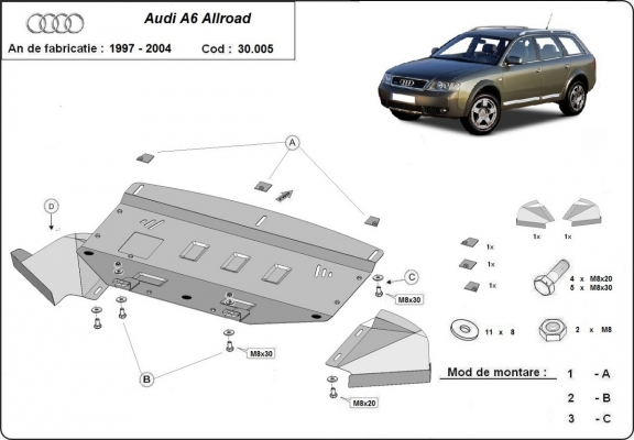 Protetor de Carter de aço Audi Allroad A6