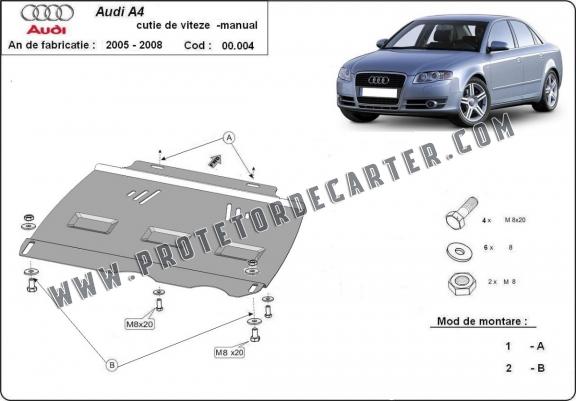  Protetor de caixa de velocidades manual de aço  Audi A4 B7