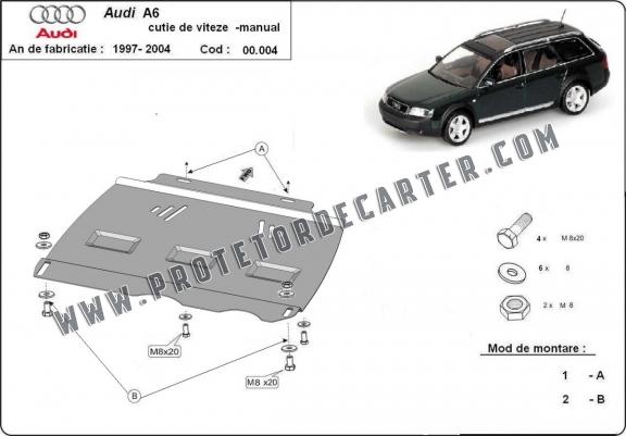  Protetor de caixa de velocidades manual de aço  Audi A6