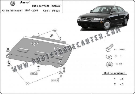  Protetor de caixa de velocidades manual de aço  VW Passat B5, B5.5