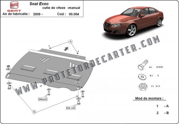  Protetor de caixa de velocidades manual de aço  Seat Exeo