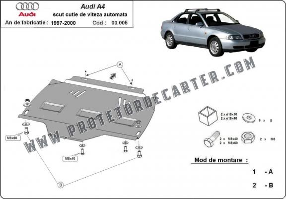  Protetor de caixa de velocidades automática de aço  Audi A4 B5