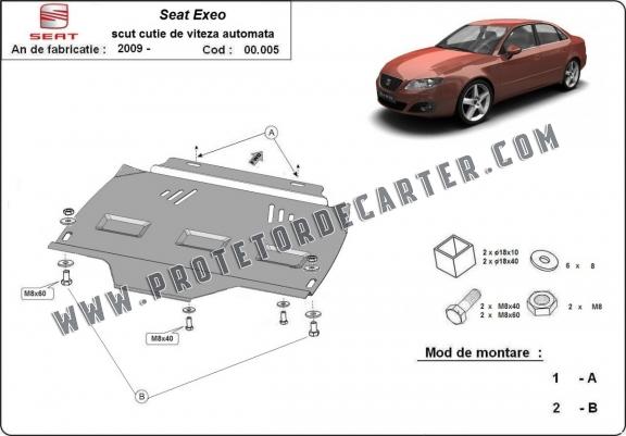  Protetor de caixa de velocidades automática de aço Seat Exeo