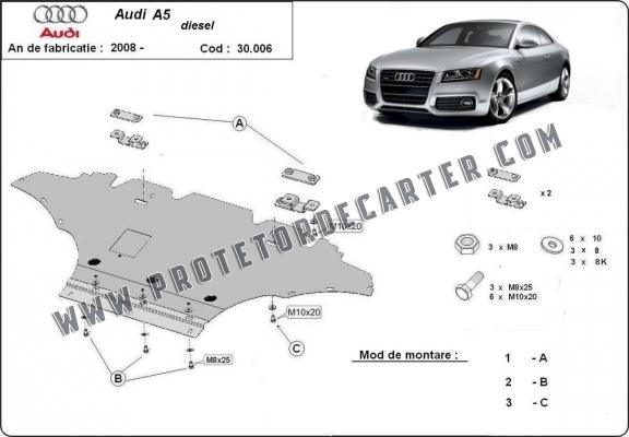 Protetor de Carter de aço Audi A5, diesel