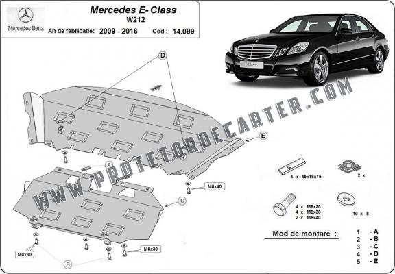 Protetor de Carter de aço Mercedes E-Classe W212