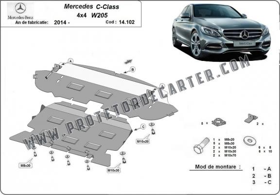 Protetor de Carter de aço Mercedes C-Class W205 4x4