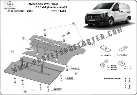 Protetor de Carter de aço Mercedes Vito W447 - 4X2 