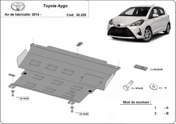 Protetor de Carter de aço Toyota Aygo AB40
