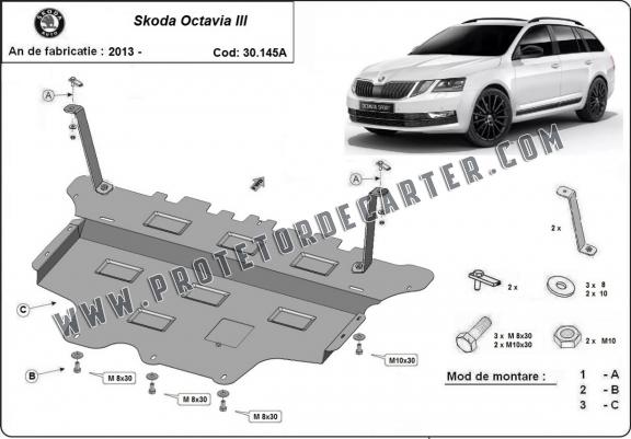 Protetor de Carter de aço Skoda Octavia 3 - automatic gearbox