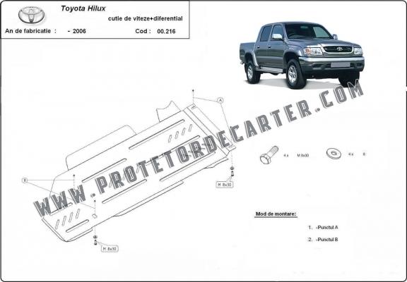 Protetor de aço para caixa de velocidades e diferencial Toyota Hilux