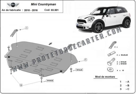 Protetor de Carter de aço Mini Countryman R60