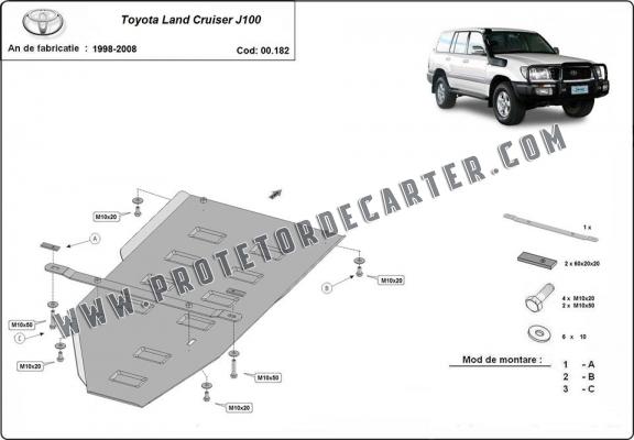  Protetor de caixa de velocidades de aço  Toyota Land Cruiser J100