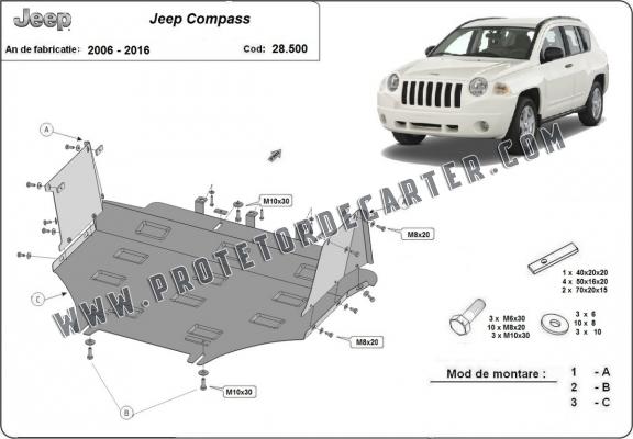 Protetor de Carter de aço Jeep Compass