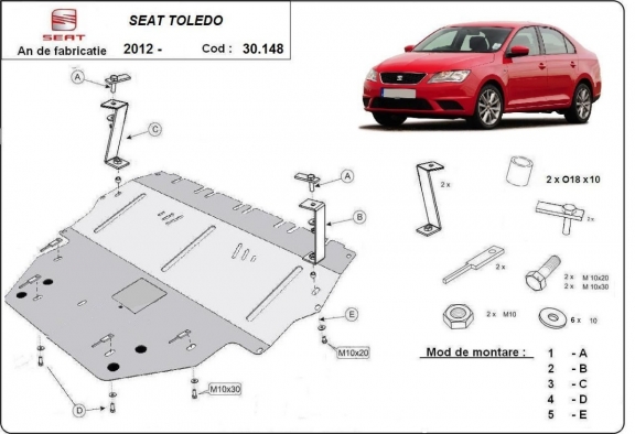 Protetor de Carter de aço Seat Toledo 4