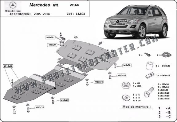 Protetor de Carter de aço Mercedes ML W164