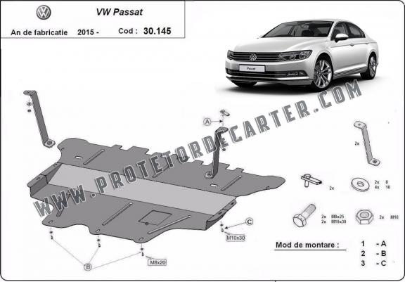 Protetor de Carter de aço VW Passat B8 - manual gearbox