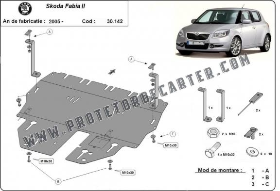 Protetor de Carter de aço Skoda Fabia 2