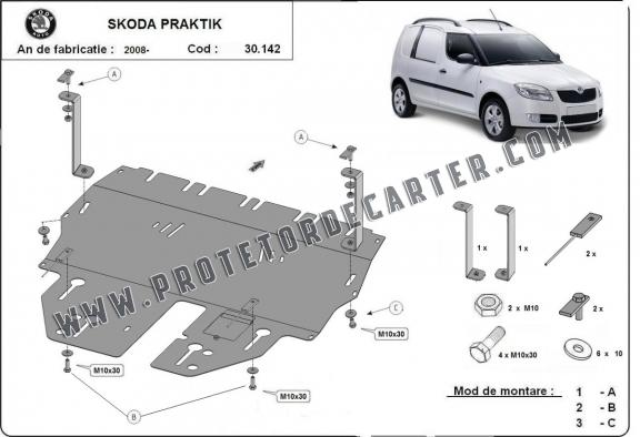 Protetor de Carter de aço Skoda Praktik