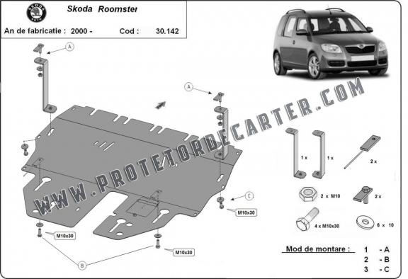 Protetor de Carter de aço Skoda Roomster