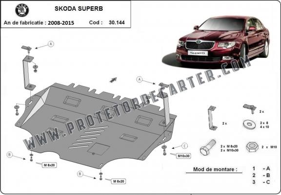 Protetor de Carter de aço Skoda Superb