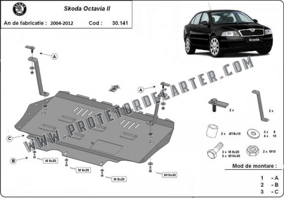 Protetor de Carter de aço Skoda Octavia 2