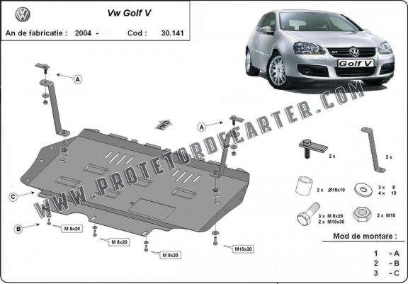 Protetor de Carter de aço Vw golf mk5