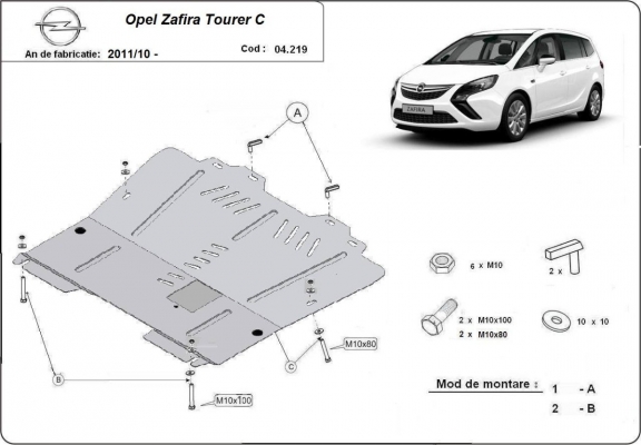 Protetor de Carter de aço Opel Zafira C
