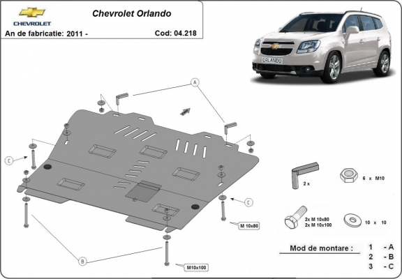 Protetor de Carter de aço Chevrolet Orlando