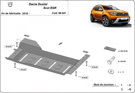  Protetor de aço para o sistema Stop & Go Dacia Duster
