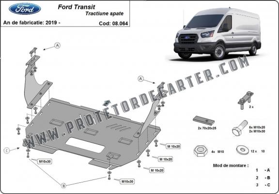 Protetor de Carter de aço Ford Transit - RWD