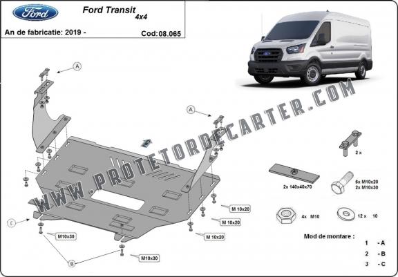 Protetor de Carter de aço Ford Transit - 4x4