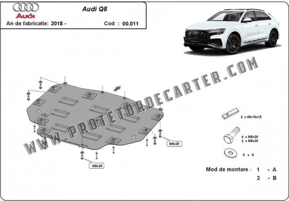  Protetor de caixa de velocidades de aço  Audi Q8