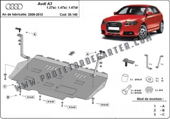 Protetor de Carter de aço Audi A3