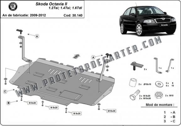 Protetor de Carter de aço Skoda Octavia 2