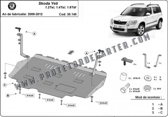 Protetor de Carter de aço Skoda Yeti