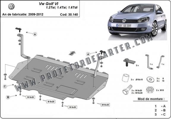 Protetor de Carter de aço VW Golf 6