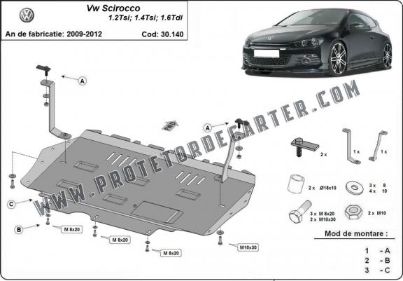 Protetor de Carter de aço Volkswagen Scirocco