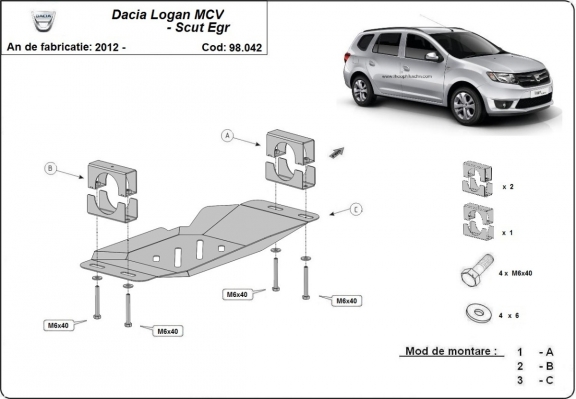 Protetor de aço para o sistema Stop & Go Dacia Logan MCV