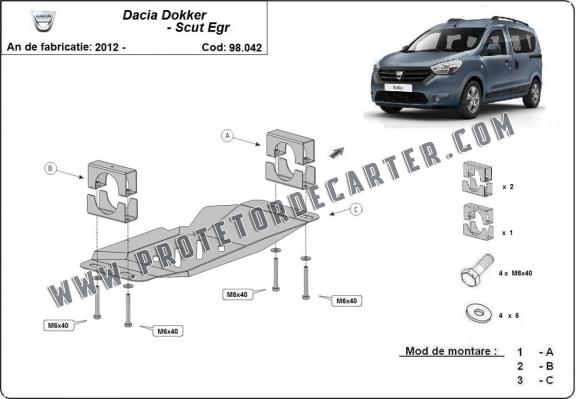 Protetor de aço para o sistema Stop & Go Dacia Dokker