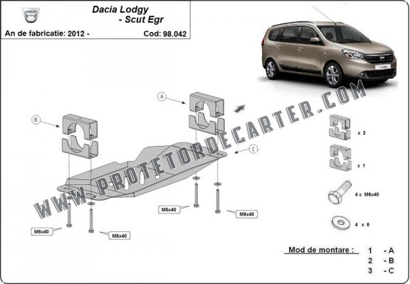 Protetor de aço para o sistema Stop & Go Dacia Lodgy